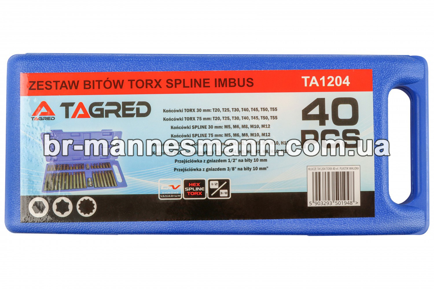 BIT SET TORX, HEX, SPLINE TAGRED 40 PCS TA1204 - 940788 – buy at a